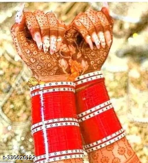 M.V. Bangle Suhagan Red Designer Chuda Bridal Punjabi Chuda Fashion Jewellery Chuda Set
