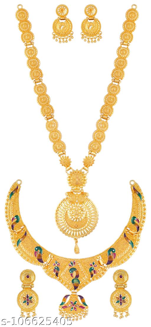 DEVI-Combo-Of-Two-Party-Wedding-Wear-One-Gram-Gold-Forming-Premium-Long-Haram-And-Choker-Multi-Color-Jewellery-Necklace/Juelry/jwelry-Set-Jewellery-For-Women