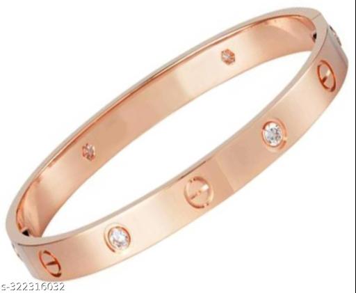 THE IMITATION Golden rose gold square crystal gemstone stainless steel open bracelet birthday gift for ladies and girls bangles