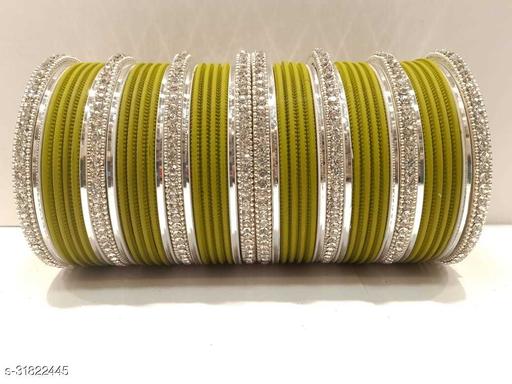 Olive green color bangles set