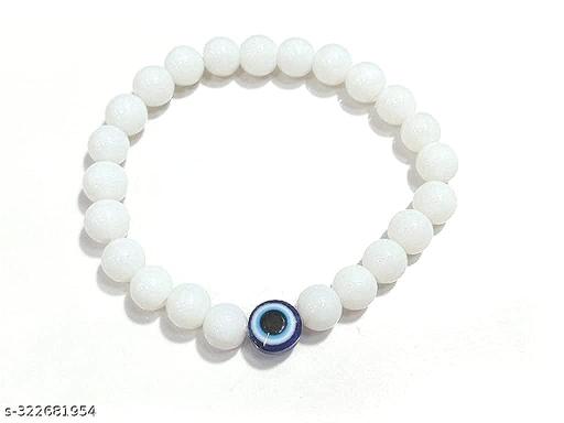 TQC Hand Bracelet for Luck Bringing and Protection, Awesome Jewelry and Gift for Women and Men(Nazar Battu) White Pack Of 2