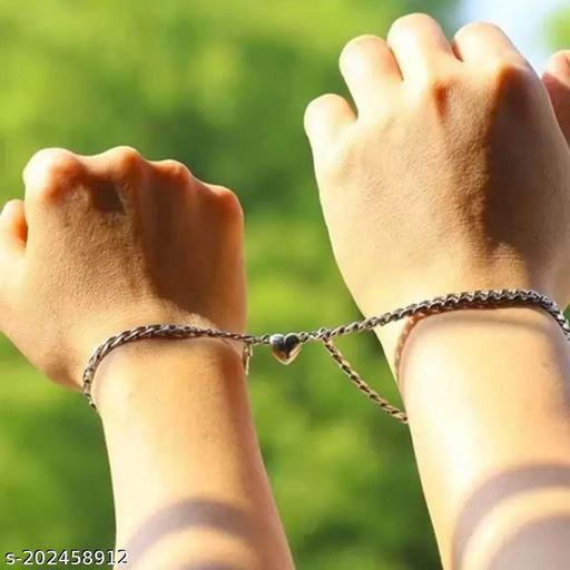 Trendycare New Design Heart Magnetic Couple Bracelets For Lover Men Women Love Chain Link Bangle Charm Bracelet for couples