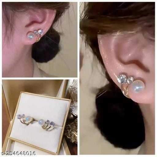 KOREAN STYLE PEARL WITH DIAMOND EARING CUFF.
