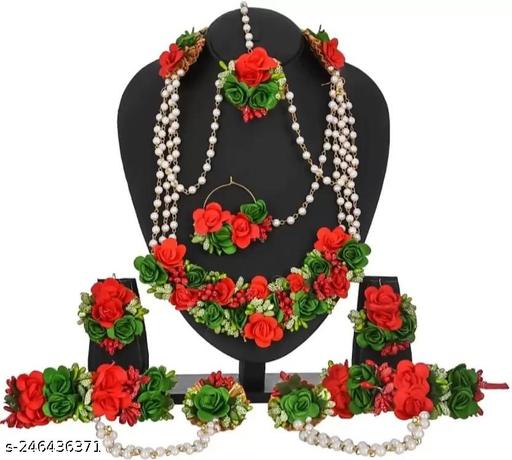 Fancy-Floral-Artificial-Flower-Women's-Jewellery-Set