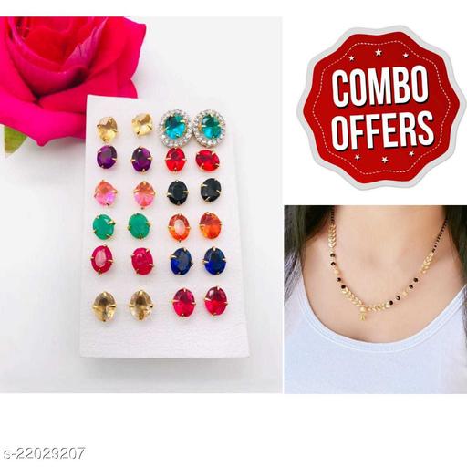 om's stylish Woman's Earring & fancy managalsutra combo