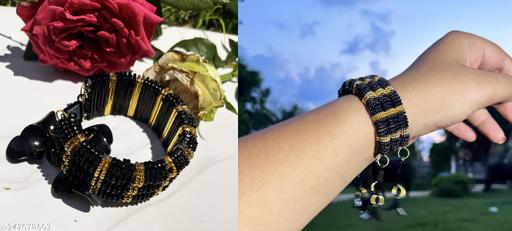 Latest Adjustable Bracelets Wearable of all Outfits For Girls Best Hand Bracelets Black Brass Metal With No Plating Artficial Beads And Adjustable