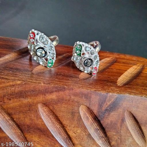 Artificial AD Stone Bichiya Toe Rings , Pack of 2