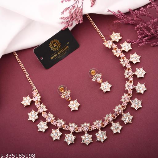 ANSHRA-JEWEL-Rose-Gold-Plated-Choker-set-with-1-pair-of-Earring-for-Women-and-Girls(Necklace-with-1-Pair-of-Earring)