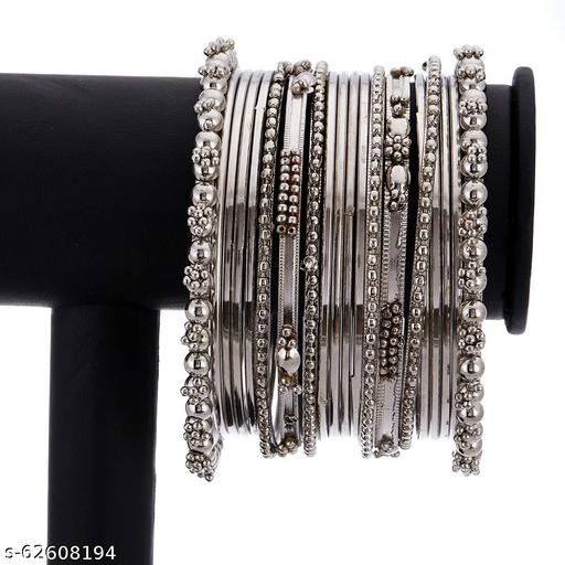 Oxidised German Silver Jhumki Latkan Afghani Bangle Set for Women