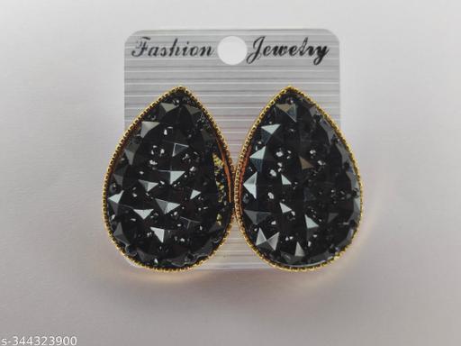 1Ank Black Crystal Earrings