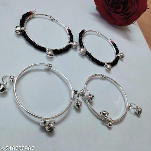 Newborn Infant Nazariya Kada Combo Silver and Black