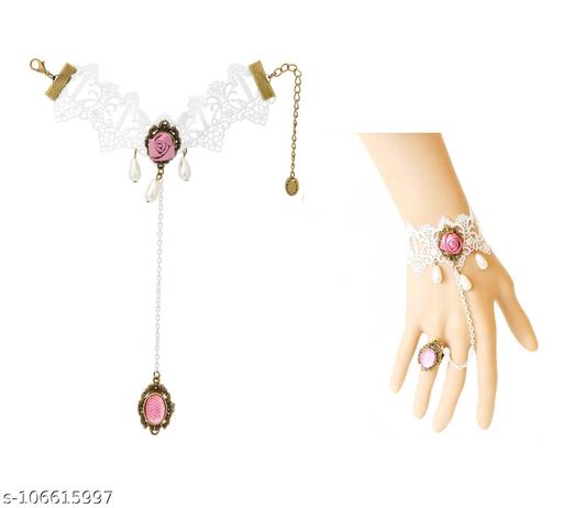 White Lacy Hand Harness (single)