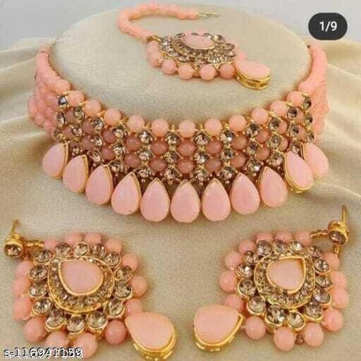 DRP-CHKR-NCK-BIEGE-jewellery-set