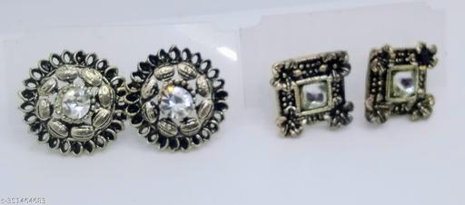 oxidized stud combo earrings