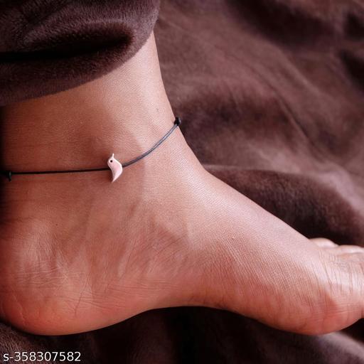 GermanSilver Charm Thread Anklet - Ky101157