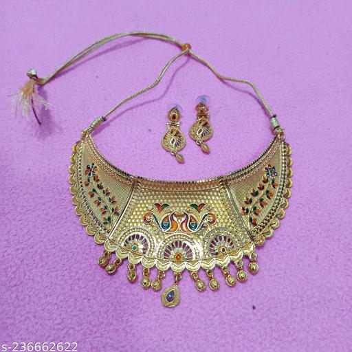 Beautiful-Design-Gold-Plated-Necklace-with-Earrings-for-Girls-&-Women.