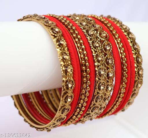 Alloy Gold-Plated bangle Set ( Red )