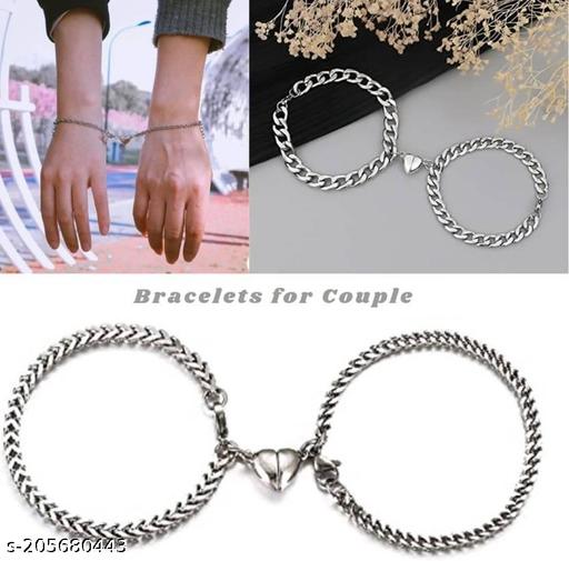 Magnetic Thread Bracelets for Women/Men, Bracelet for Girls, Stainless Steel Heart Shaped Attraction Matching Bracelet for Lover/Friend/Couples, Bracelet for Valentine Day