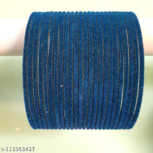 PEACOCK COLOURED VELVET BANGLES - 2 DOZEN