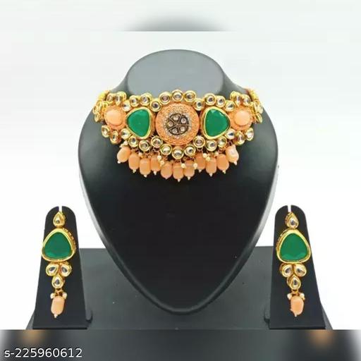 Indian-Bollywood-Gold-Plated-Mirror-Kundan-Choker-Wedding-Necklcae-Earring-Jewellery-Set