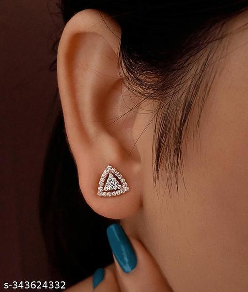 Stylish Rose Gold American Diamond Studs Earring For Women and Girls | earrings | earrings long | earrings set | earrings design | earrings for women stylish | earrings for women | earrings for girls | women earrings set | women earrings