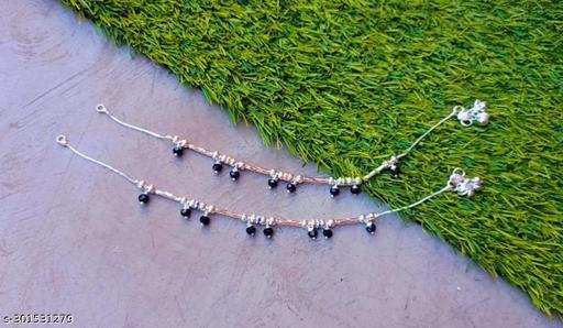 BLACK STONE ANKLETS 1 PAIR FOR GIRL'S