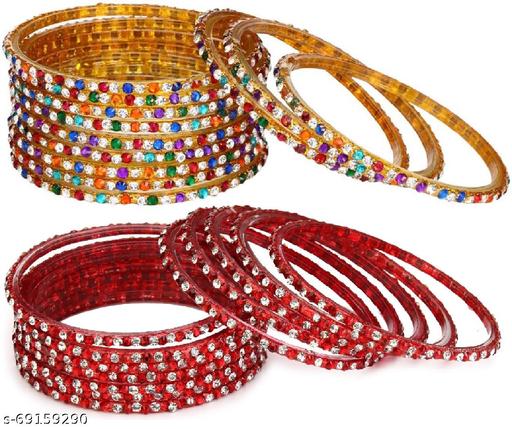 Somil New Designer Combo Of Colorful Glass Bangle/Kada Set_Bridal886