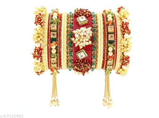 This Modern And Latest Kundan Styled Chuda For Wedding, Making Premium Quality Bangles Combination For Bridal And Others