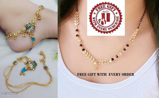 FANCY SILVER PLATED PAYAL WITH BROACH