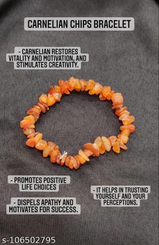 Red Carnelian Natural Agate Stone Chips Bracelet