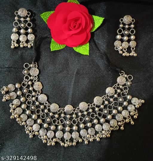 Lyse's-Rajputi-Old-Look-Choker-Neckless-With-Beautiful-Matching-Earrings-for-Girls-and-Women