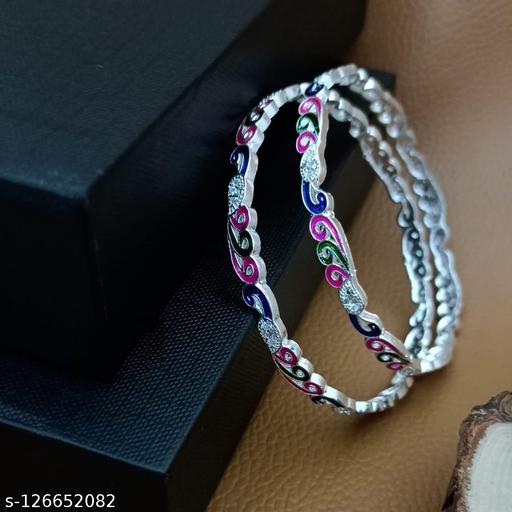Stylish Silver Plated Bangles Kadli for Women