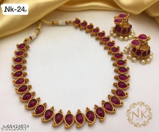 NK-Plus-South-Women's-Gold-Plated-Copper-Stone-Jewellery-Sets