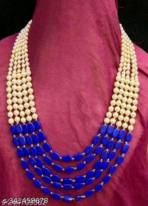 5 layer stylish teal Blue necklace