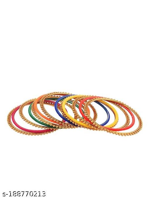 Multicolour churi set with stone work, churi set for women.