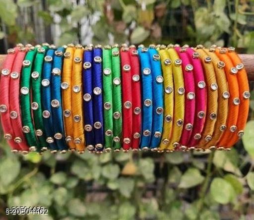 Shrivas Silk Thread Bangles Multi 24 Pc Set For Women Girls