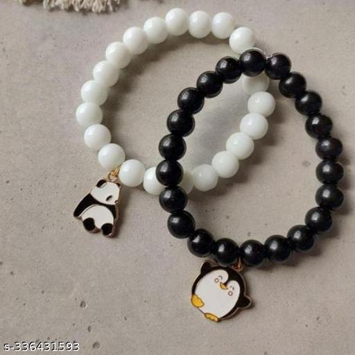Panda Combo Crystal Stone Beads Magnetic Bracelets For Women & Girls (Pack Of 2)