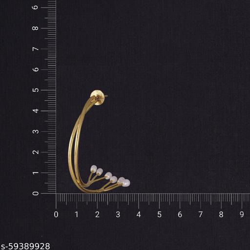 STYLES MATE GOLD INDO WESTERN WITH WHITE PEARL STUD EARRING & 6-MONTH WARRANTY