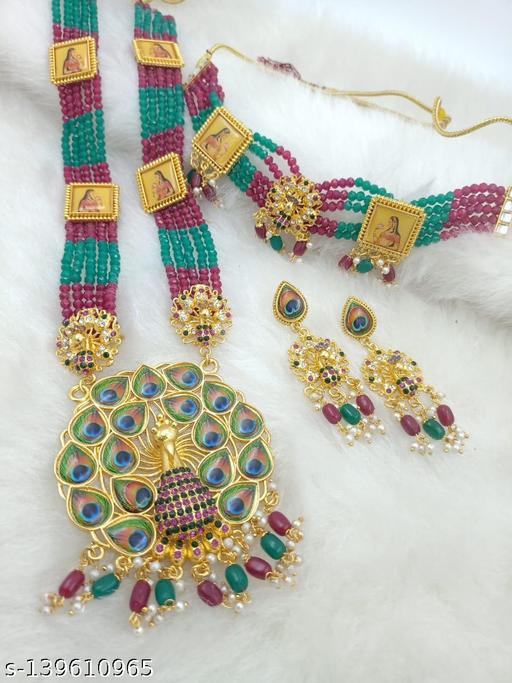Rani-Haar-Meenakari-Peacock-Designer-Combo-Necklace-Jewellery-Set