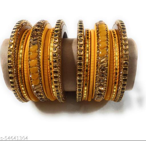 Rajasthani Designer Lac Yellow Chdua set