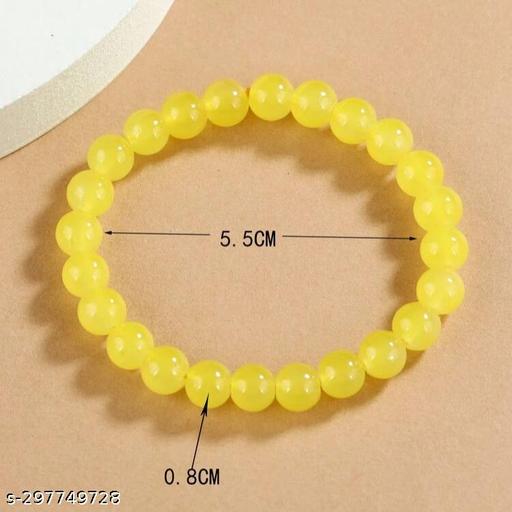 Trending yellow beaded hand bracelet for girls and boys , valentine gift man and women Korean bracelet