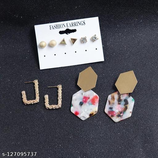 Shining Fashion Latest Gold Plated Stud Earrings For Women & Girls