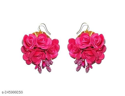 Arham-Creation-Handmade-Store-Rani-Pink-flower-jewellery-Set--Necklace,-Earings,-Mangtika,-Bangles-for-Girls/Women-(Haldi/Mehandi/Bridal/Wedding/Baby-shower)(Style1)