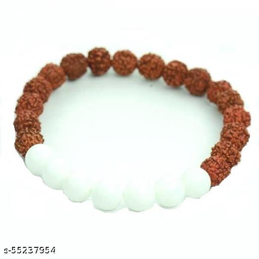 Rudraksha And White Agate Bracelet