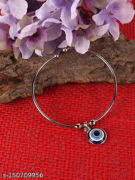 Natural Beads Evil Eye Bracelet Bangle Kada Style Adjustbale For Girl And Women