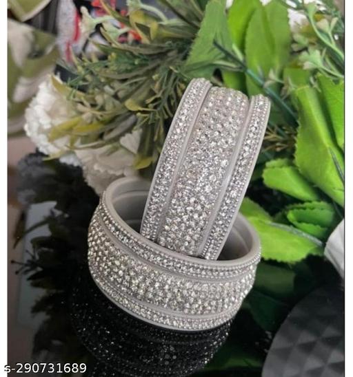 MK Bangles Silver Kada Set 6 Pieces