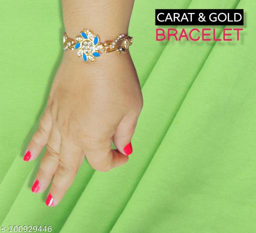 THE CARRAT AND GOLD BRACELETE CLASSY DASHING CHARMING VERSATILE AND FASHIONPLUS , WOMEN LADIES GIRLS, GOLDEN 10 PATTI BLUE
