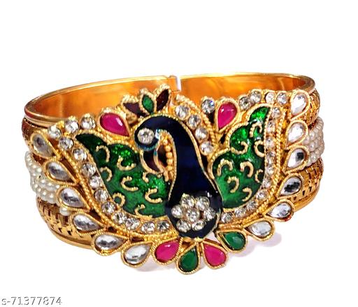 Shimmering Colorful Gold Plated Bracelet & Bangles