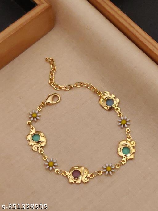 HV JEWELLERY Gold Plated Colourful Stylish Bracelet