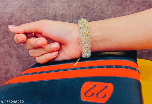 BANGLE STYLE WHITE CRYSTAL WITH DIAMOND BRACELET FOR GIRL'S & WOMEN'S